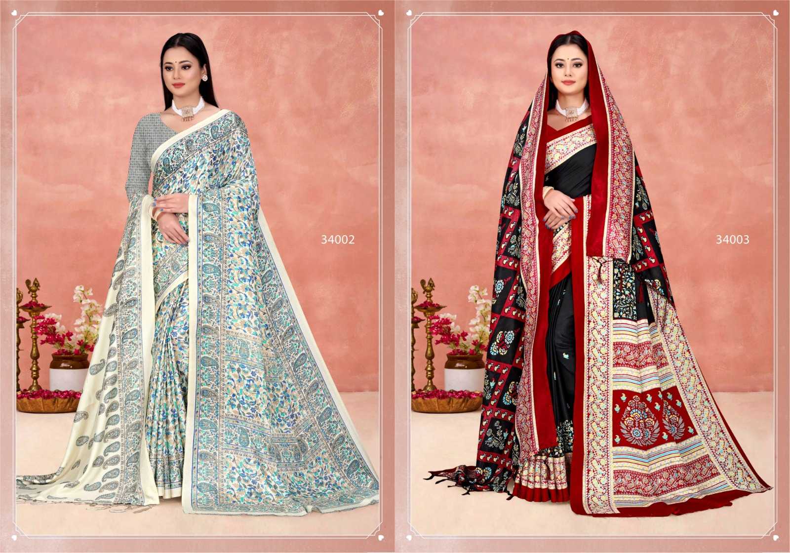 SILK VILLA PASHMINA SAREE WITH SHAWAL VOL 31 WINTER SPECIAL PASHMINA SAREE EXPORTS