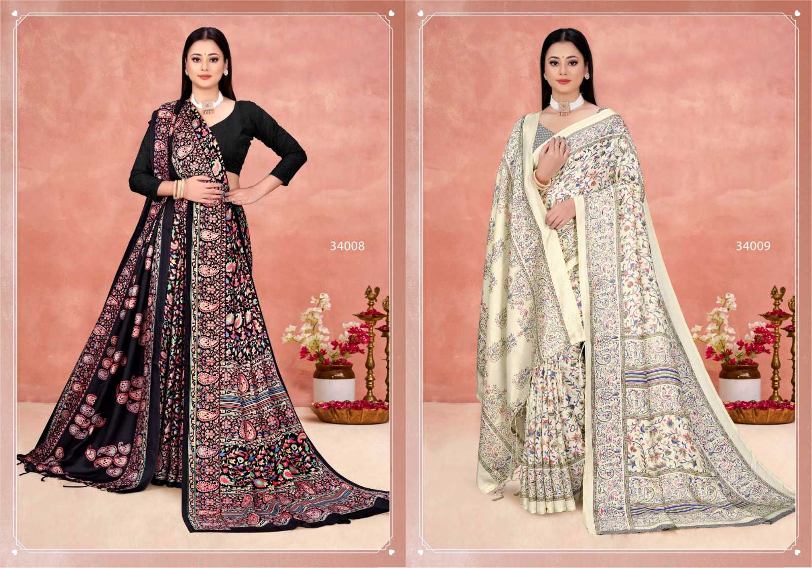 SILK VILLA PASHMINA SAREE WITH SHAWAL VOL 31 WINTER SPECIAL PASHMINA SAREE EXPORTS