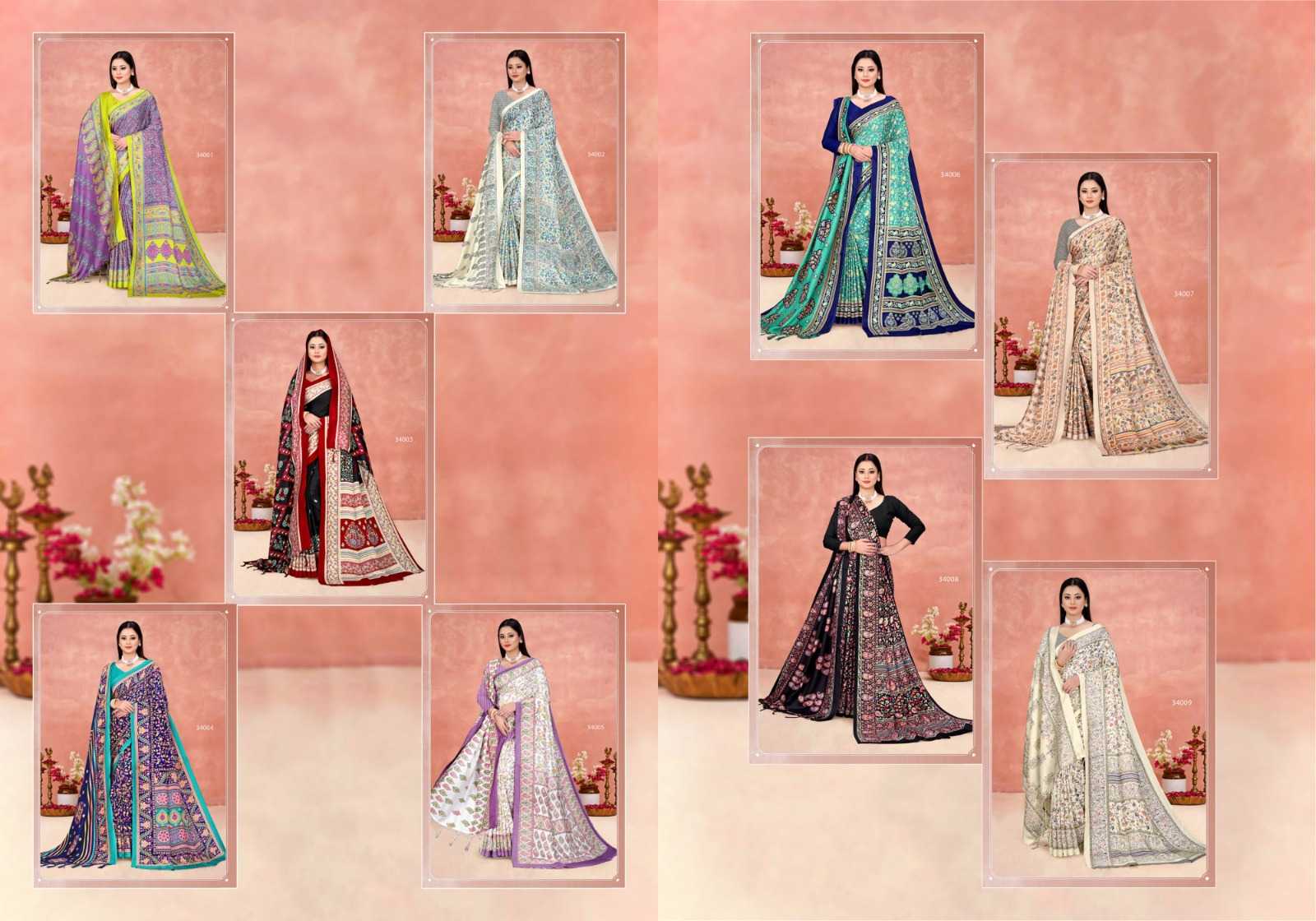 SILK VILLA PASHMINA SAREE WITH SHAWAL VOL 31 WINTER SPECIAL PASHMINA SAREE EXPORTS