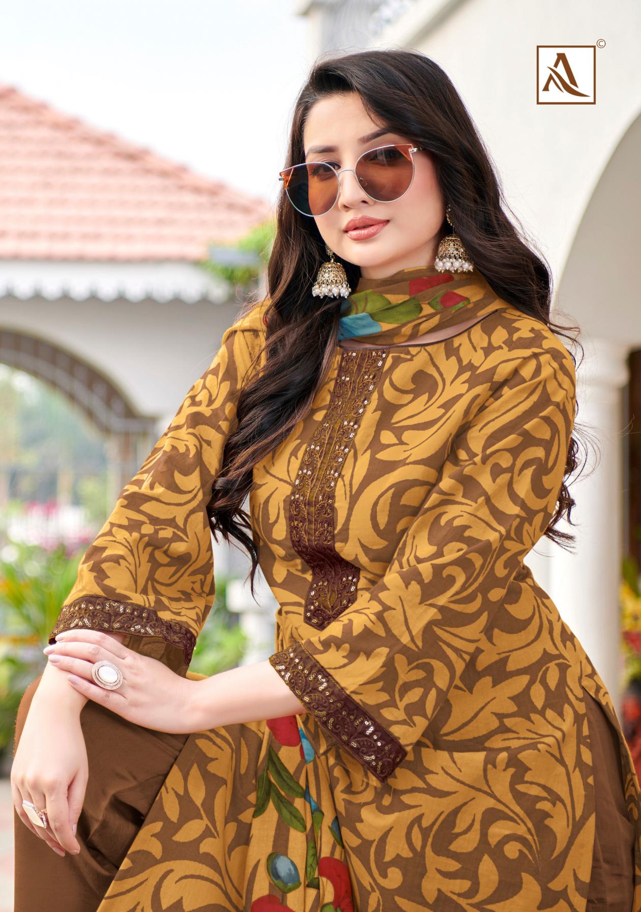 ALOK ARUNIKA VOL 3 CAMBRIC PRINT UNIQUE COLOURS SALWAR KAMEEZ