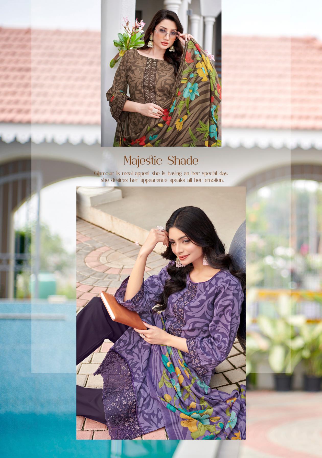 ALOK ARUNIKA VOL 3 CAMBRIC PRINT UNIQUE COLOURS SALWAR KAMEEZ