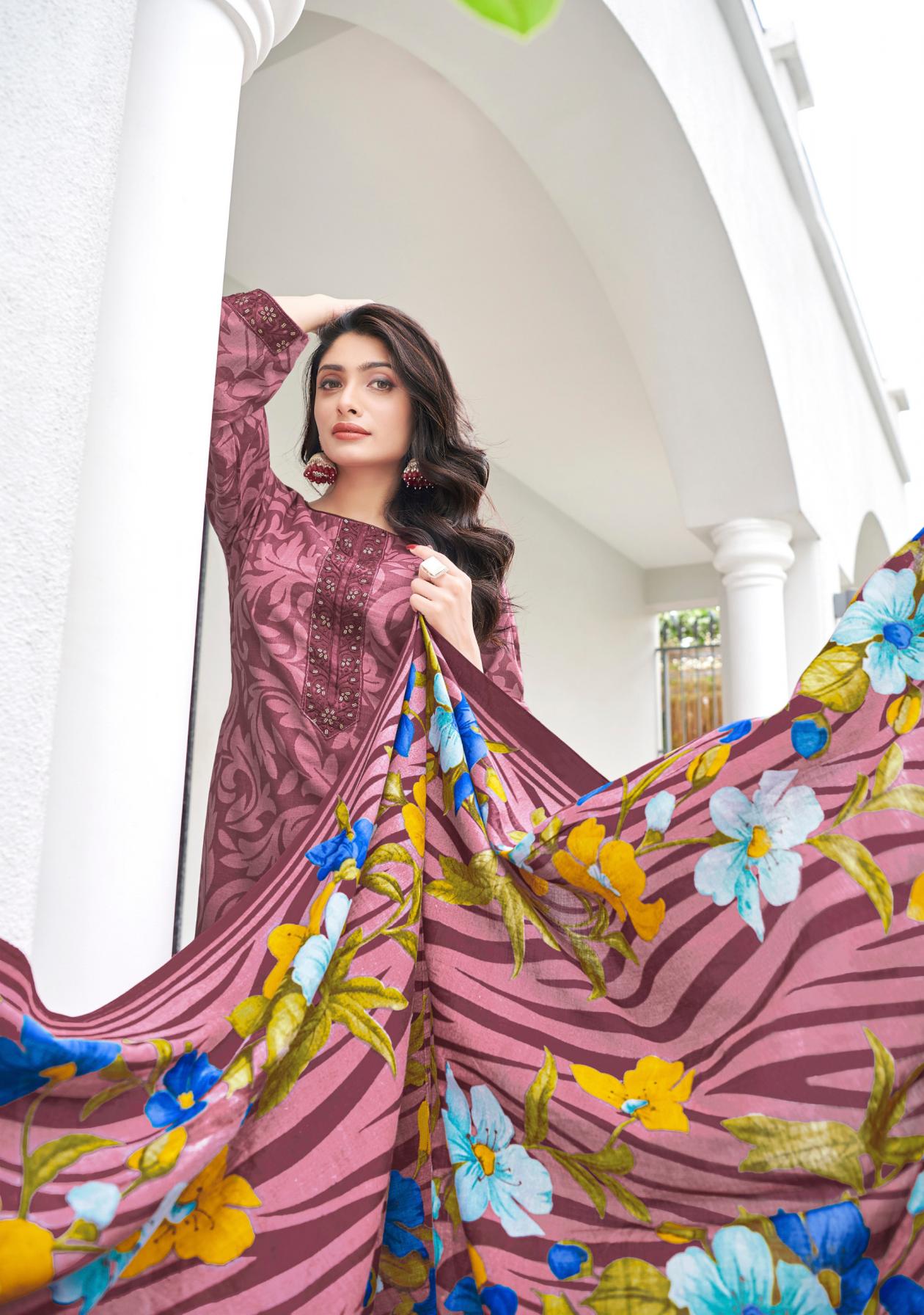 ALOK ARUNIKA VOL 3 CAMBRIC PRINT UNIQUE COLOURS SALWAR KAMEEZ