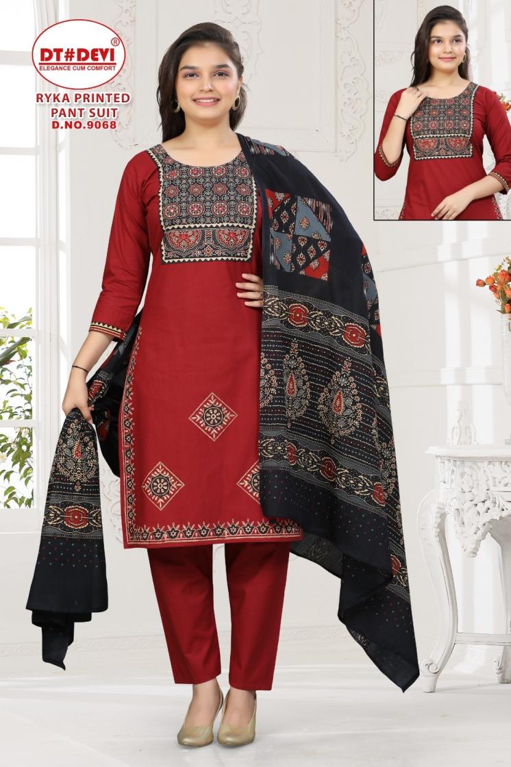 DT DEVI RYKA PRINTED PANT SUIT 9068 COTTON PRETTY LOOK KIDS COMBO SUIT FOR GIRLS