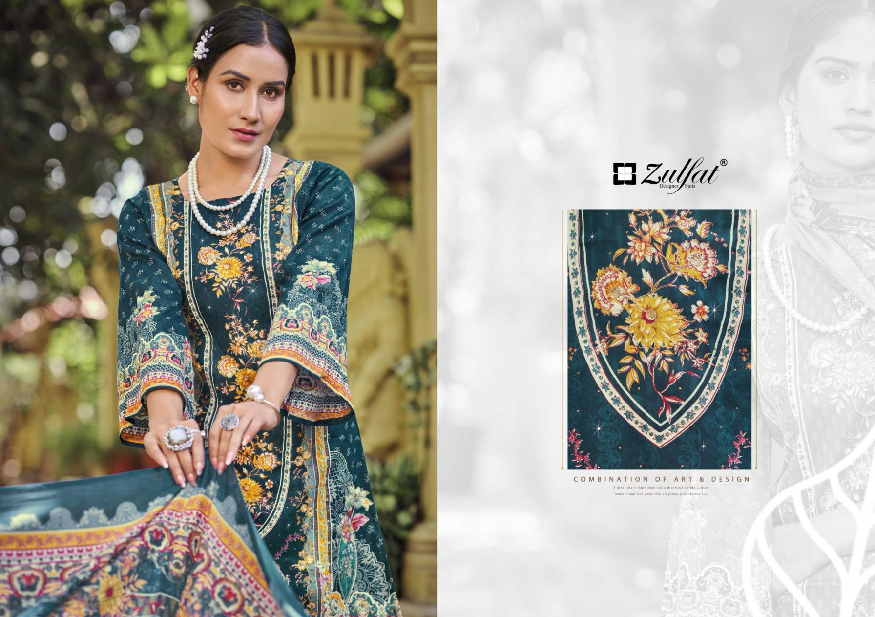 RAABTA VOL 7 BY ZULFAT DESIGNER JAM COTTON UNSTITCHED PAKISTANI SUIT FOR WOMENS