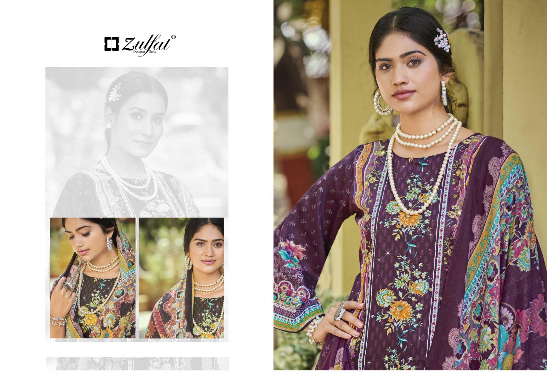 RAABTA VOL 7 BY ZULFAT DESIGNER JAM COTTON UNSTITCHED PAKISTANI SUIT FOR WOMENS