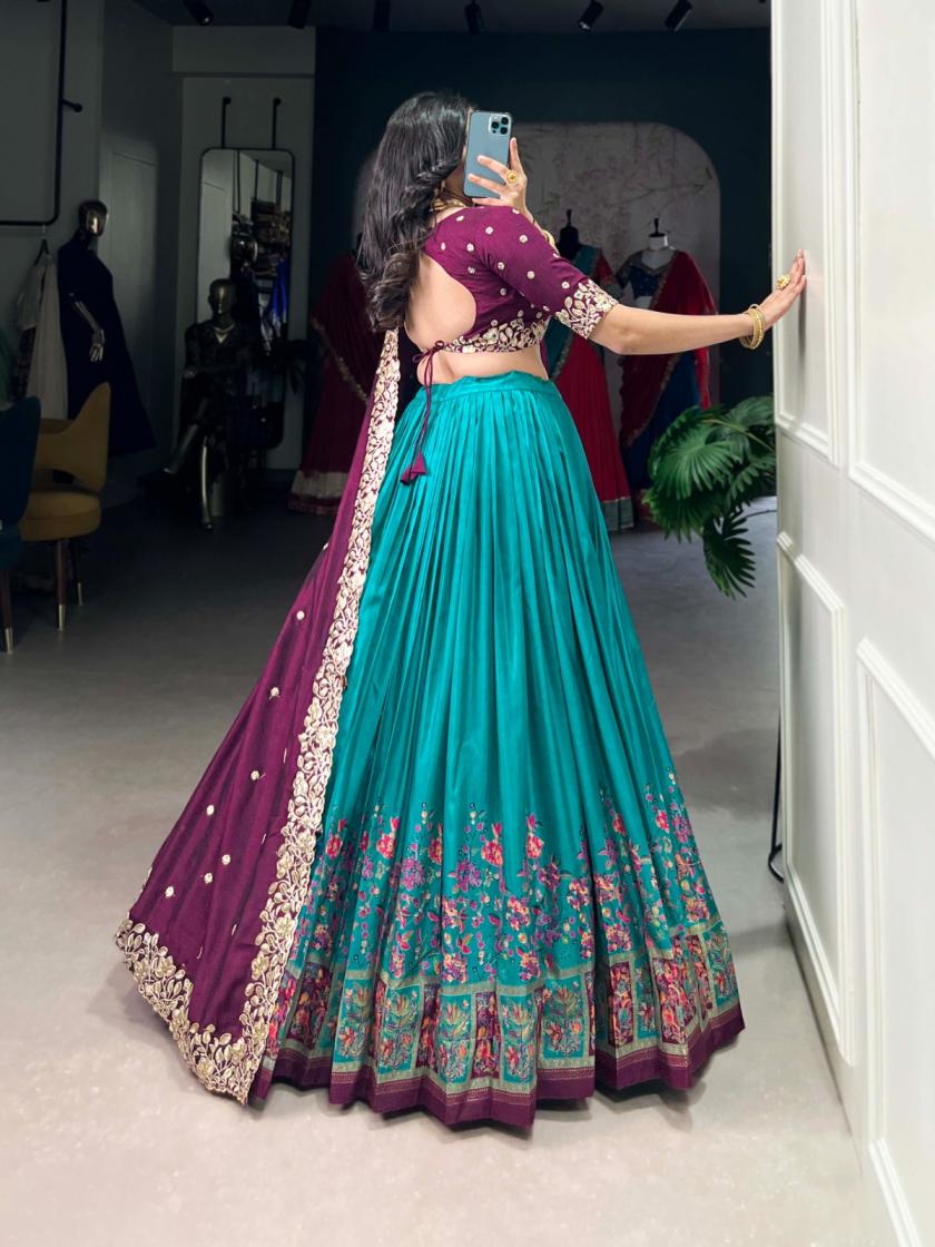 LNB 1238 TUSSAR SILK GORGEOUS LOOK STITCH LEHENGA UNSTITCH CHOLI FOR WOMENS