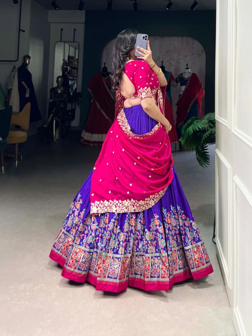 LNB 1238 TUSSAR SILK GORGEOUS LOOK STITCH LEHENGA UNSTITCH CHOLI FOR WOMENS