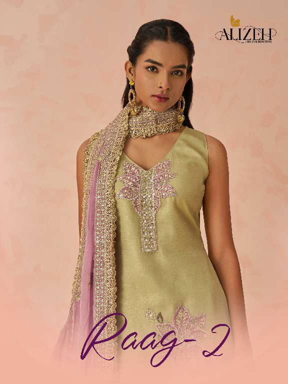Alizeh Raag Vol-2  Wholesale Readymade Crush Fabrics Straight Suits