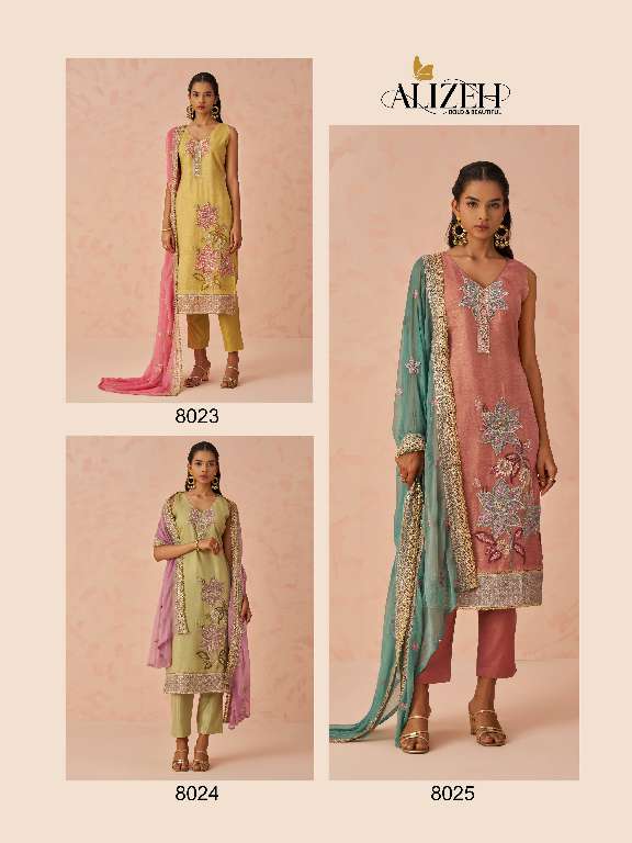 Alizeh Raag Vol-2  Wholesale Readymade Crush Fabrics Straight Suits