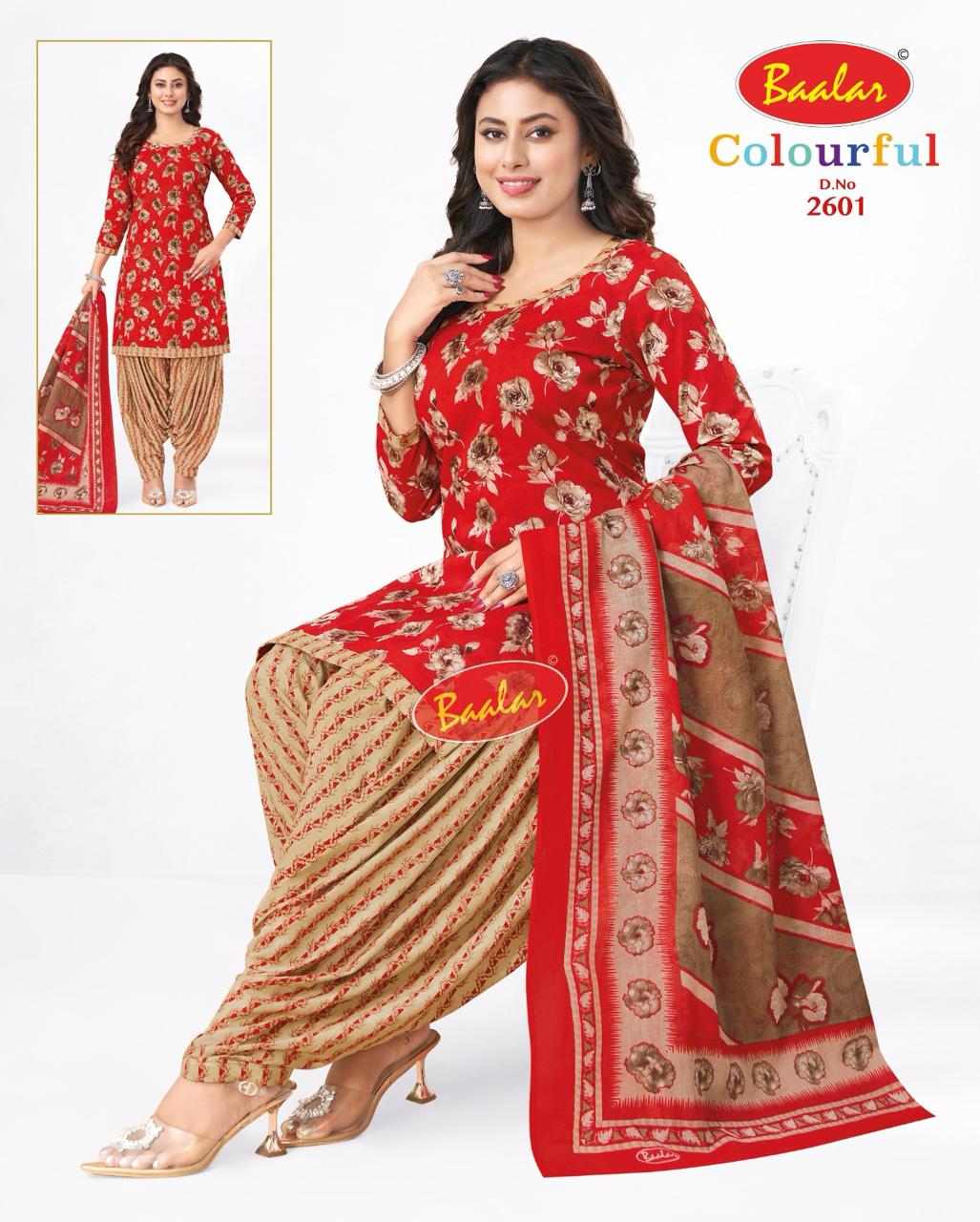 Baalar Colourful Vol-26 Wholesale Cotton Printed Patiyala Dress Material