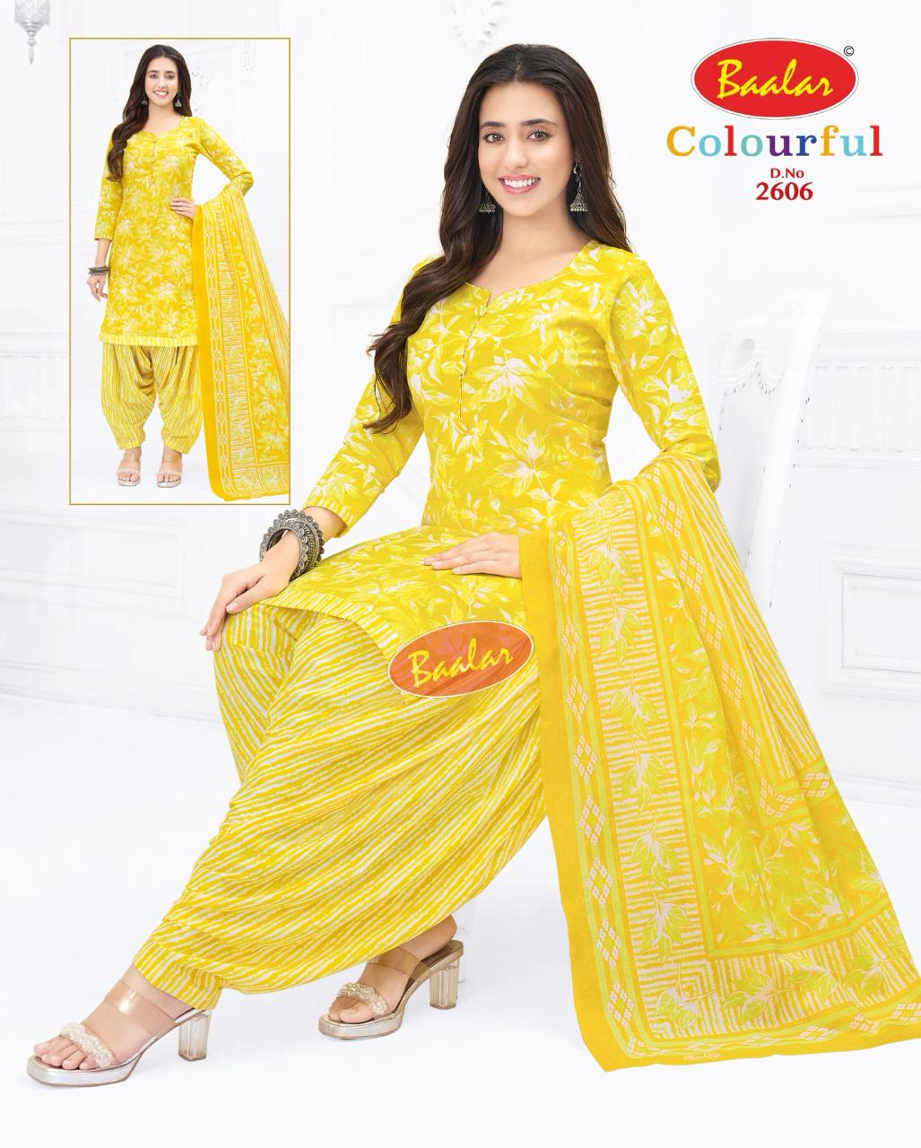 Baalar Colourful Vol-26 Wholesale Cotton Printed Patiyala Dress Material