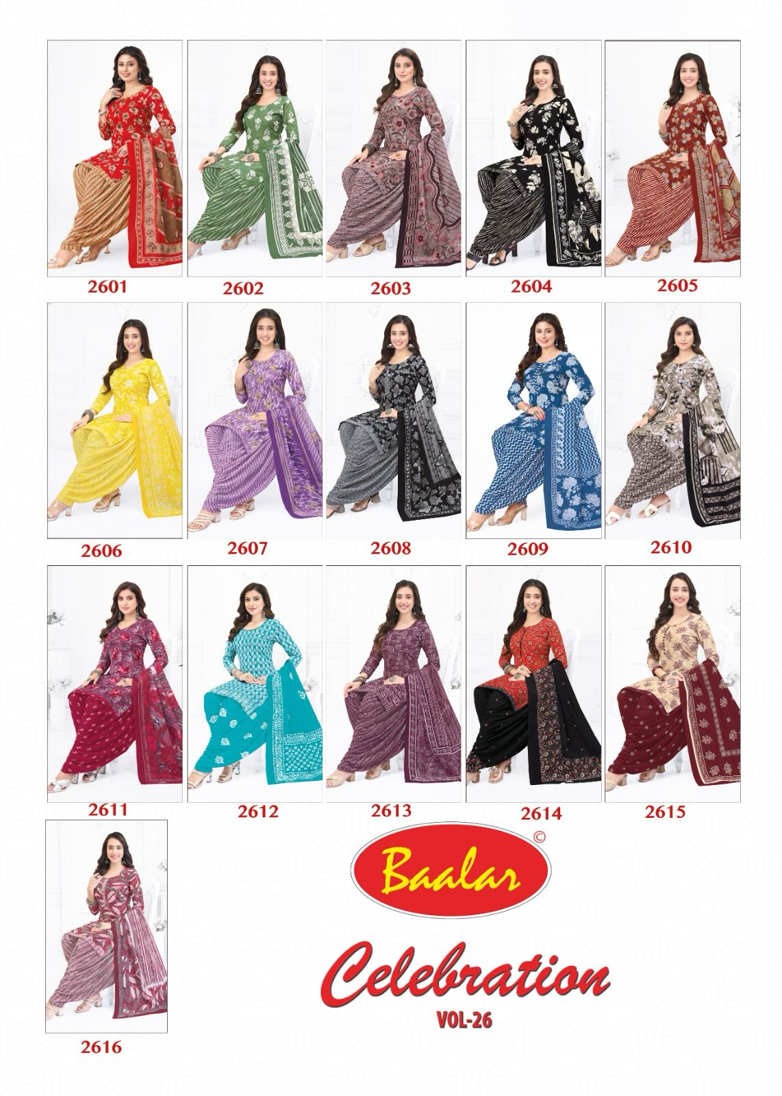 Baalar Celebration Vol-26 Wholesale Cotton Printed Patiyala Dress Material
