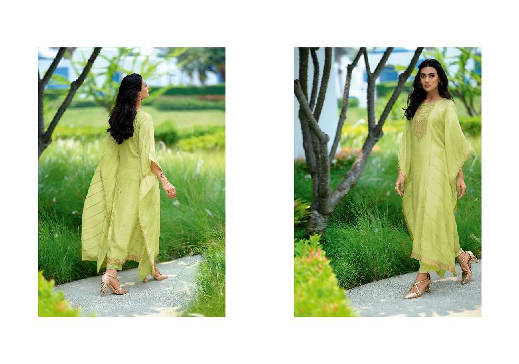 Varsha Julia Wholesale Viscose Woven Handwork Kaftan With Pants
