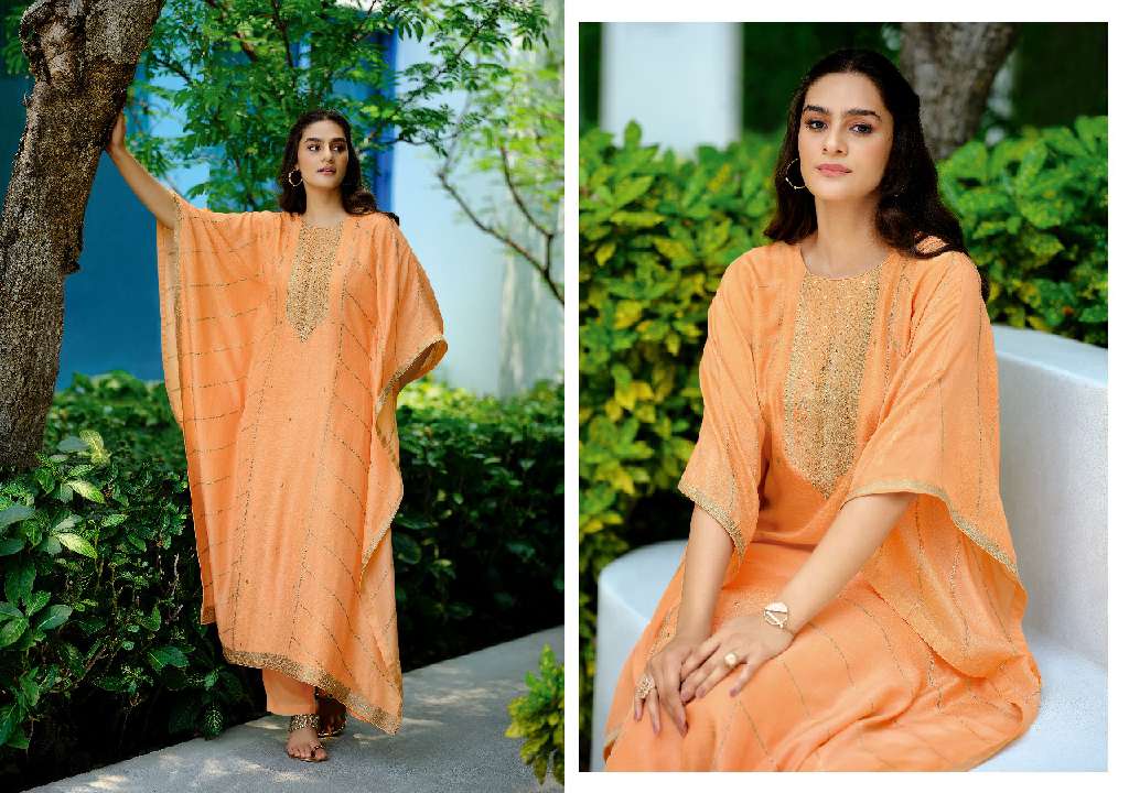 Varsha Julia Wholesale Viscose Woven Handwork Kaftan With Pants