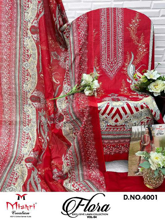 Mishri Flora Vol-4 Wholesale Exclusive Lawn Printed Dress Material