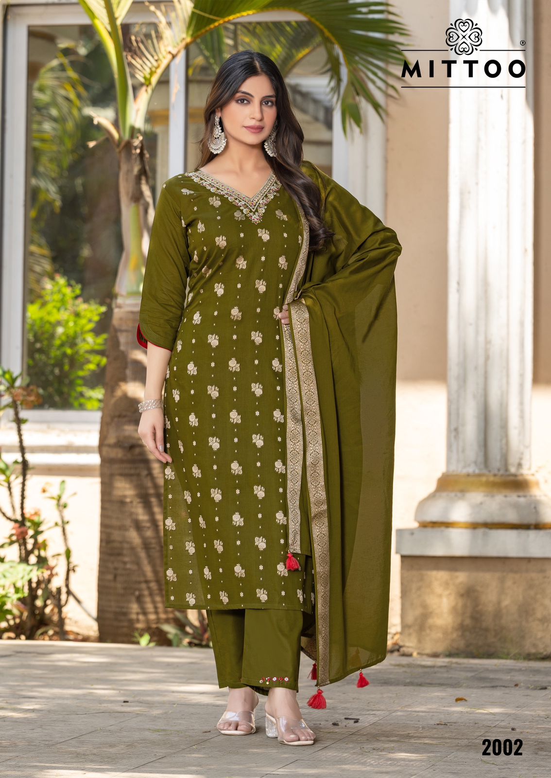 MITTOO LAUNCH HANSIKA WHOLESALE BEAUTIFUL READYMADE COTTON JEQURD WITH HAND WORK SUITS