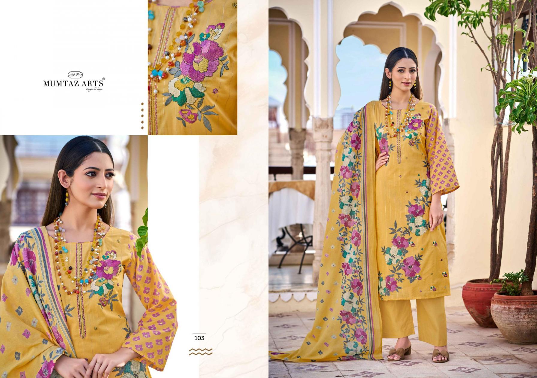 MUMTAZ ARTS HELLO SUNSHINE CAMRIC PRINT PAKISTANI PRINT AMAZING DRESS MATERIAL
