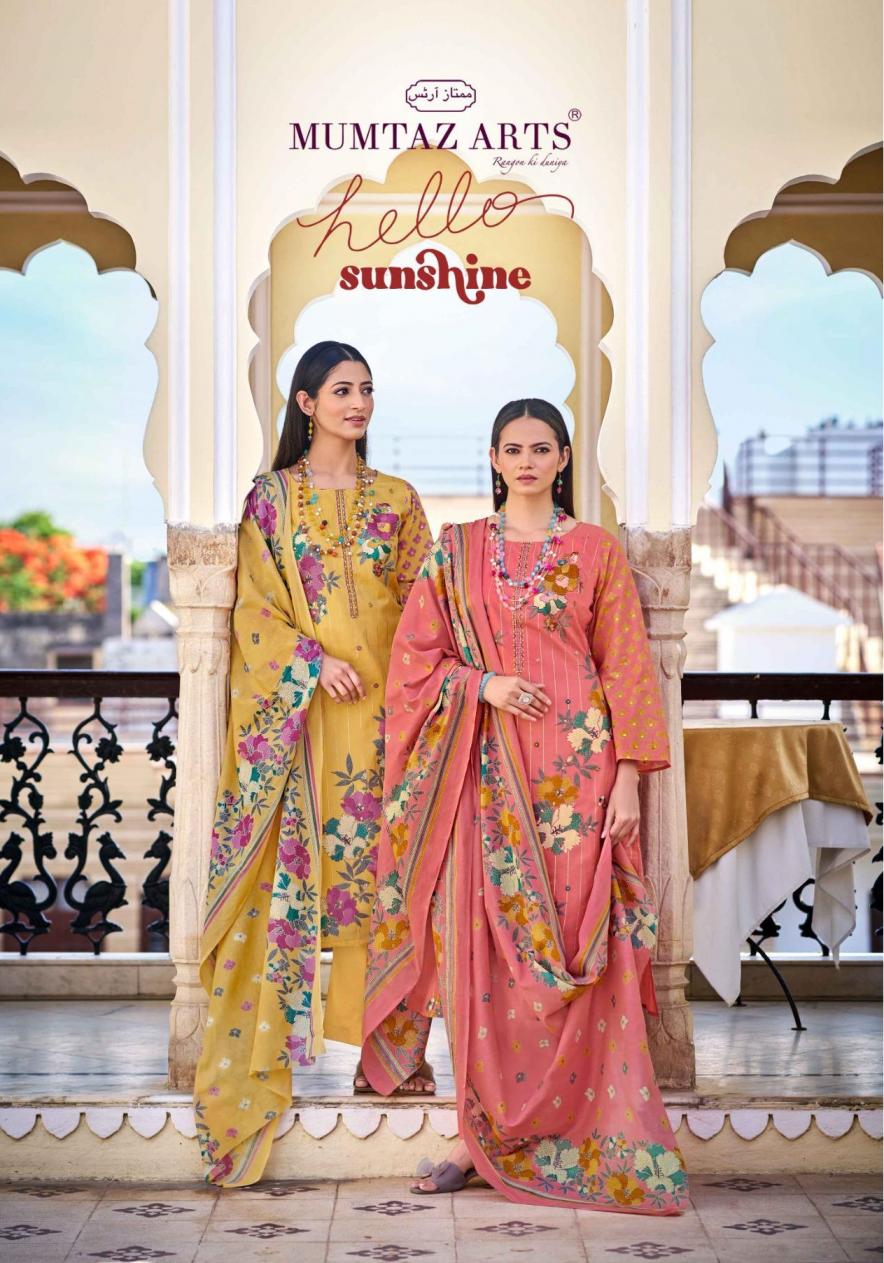 MUMTAZ ARTS HELLO SUNSHINE CAMRIC PRINT PAKISTANI PRINT AMAZING DRESS MATERIAL
