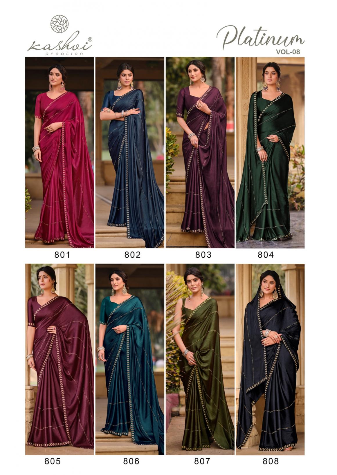 KASHVI CREATION PLATINUM VOL 8 SILK SHOP TRENDY SAREES ONLINE AT AFFORDABLE PRICES