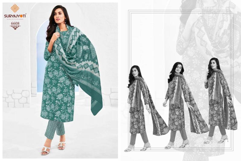 SURYAJYOTI TRENDY COTTON VOL 66 READYMADE ATTRACTIVE LOOK 3PCS DRESS