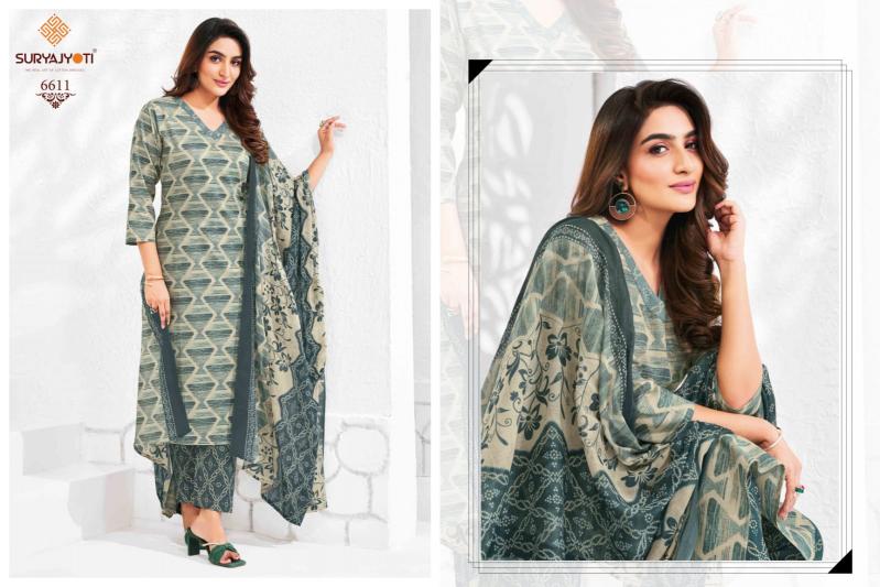 SURYAJYOTI TRENDY COTTON VOL 66 READYMADE ATTRACTIVE LOOK 3PCS DRESS