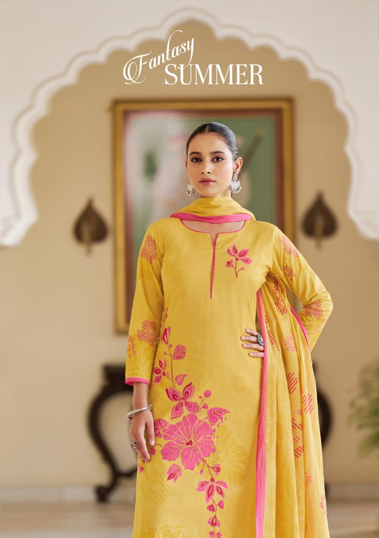 SARGAM FANTASY SUMMER CAMBRIC FASHIONABLE DESIGN DRESS MATERIAL