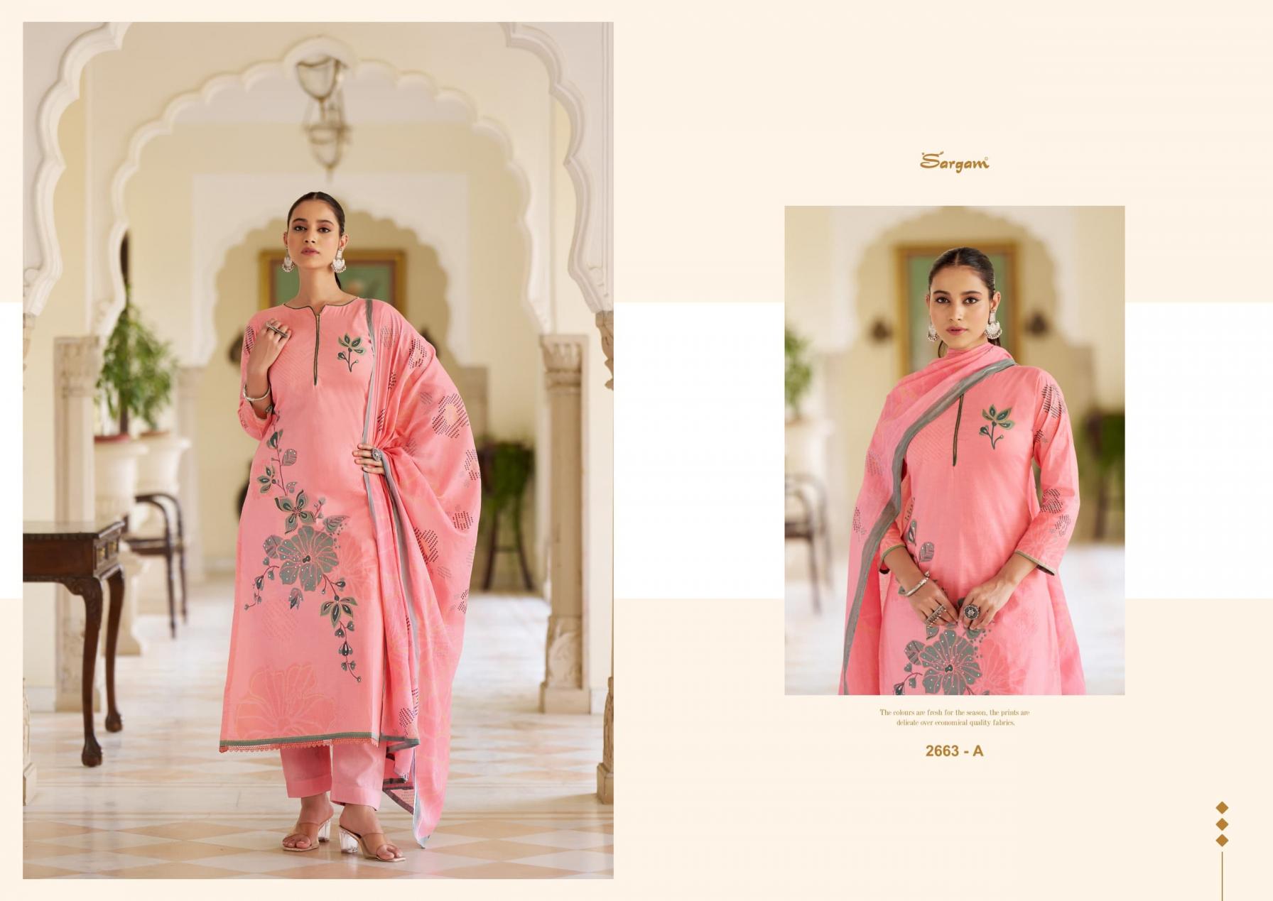 SARGAM FANTASY SUMMER CAMBRIC FASHIONABLE DESIGN DRESS MATERIAL