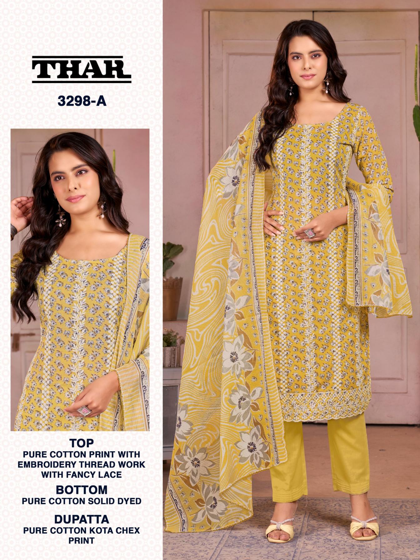 BIPSON PRINTS THAR 3298 COTTON UNSTITCH FANCY SALWAR KAMEEZ