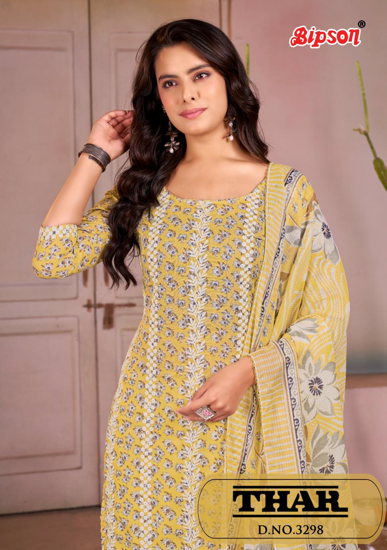 BIPSON PRINTS THAR 3298 COTTON UNSTITCH FANCY SALWAR KAMEEZ