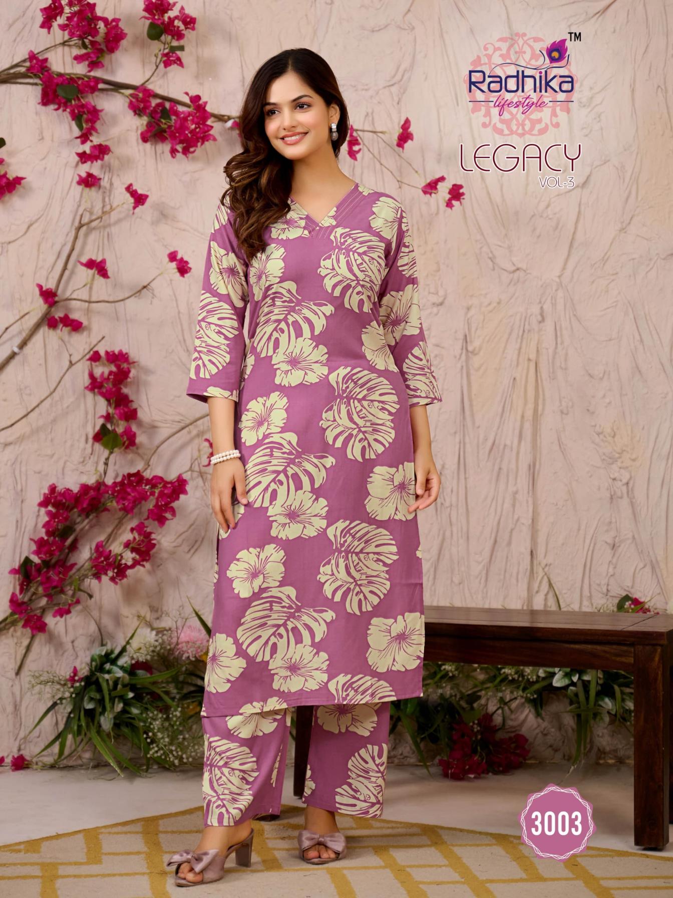 LEGACY VOL 3 BY RADHIKA LIFESTYLE RAYON READYMADE DAILY WEAR BIG SIZE CO-ORD SETS