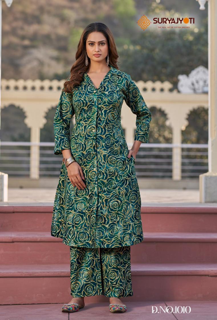 SURYAJYOTI POORNIMA VOL 1 COTTON UNIQUE DESIGN READYMADE CO-ORD SET