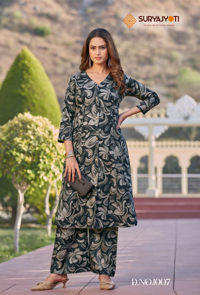 SURYAJYOTI POORNIMA VOL 1 COTTON UNIQUE DESIGN READYMADE CO-ORD SET
