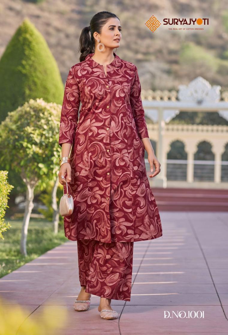 SURYAJYOTI POORNIMA VOL 1 COTTON UNIQUE DESIGN READYMADE CO-ORD SET
