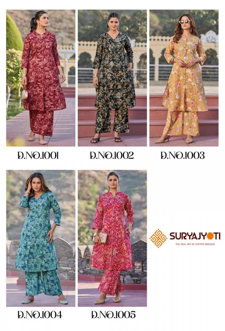 SURYAJYOTI POORNIMA VOL 1 COTTON UNIQUE DESIGN READYMADE CO-ORD SET