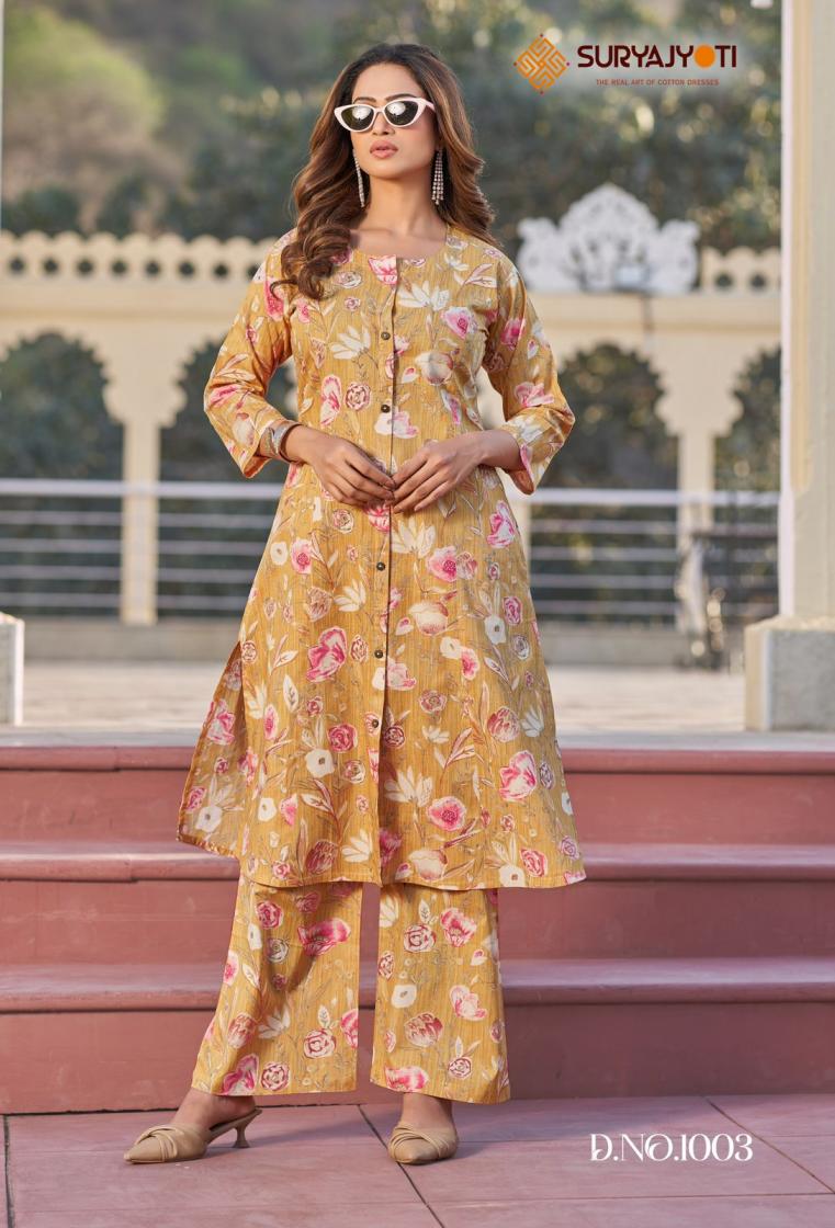 SURYAJYOTI POORNIMA VOL 1 COTTON UNIQUE DESIGN READYMADE CO-ORD SET