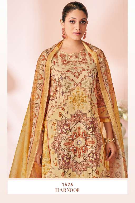 SUDRITI SAHIBA HARNOOR WHOLESALE PURE COTTON LAWN DIGITAL PRINT WITH HANDWORK FASHIONABLE SALWAR SUITS