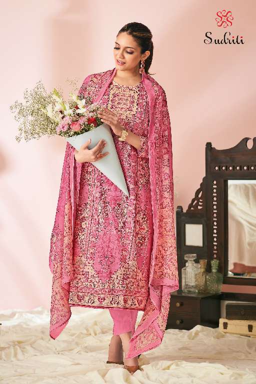 SUDRITI SAHIBA HARNOOR WHOLESALE PURE COTTON LAWN DIGITAL PRINT WITH HANDWORK FASHIONABLE SALWAR SUITS