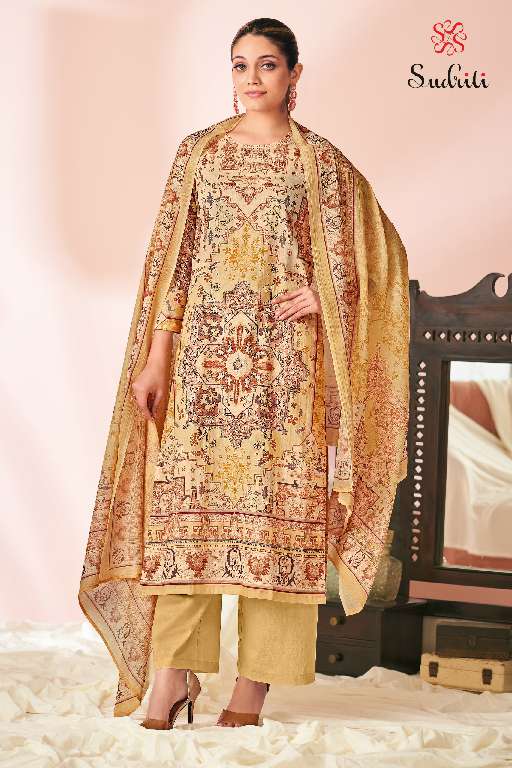 SUDRITI SAHIBA HARNOOR WHOLESALE PURE COTTON LAWN DIGITAL PRINT WITH HANDWORK FASHIONABLE SALWAR SUITS