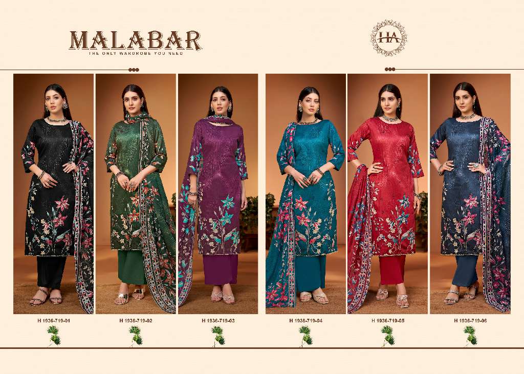HARSHIT FASHION MALABAR BY ALOK SUITS WHOLESALE PURE JAM COTTON FANCY PRINT WITH HANDWORK TRENDY DRESS MATERIAL