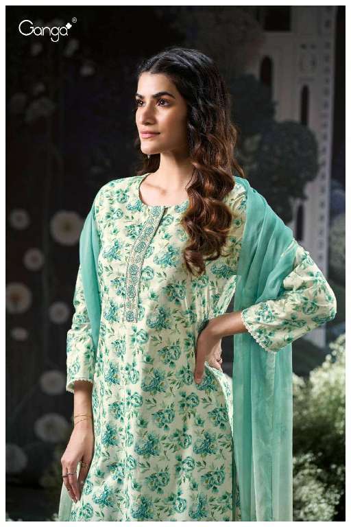 GANGA BRITA S3180 WHOLESALE PREMIUM COTTON PRINTED WITH EMBROIDERY WORK CASUAL SUITS