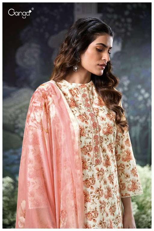 GANGA BRITA S3180 WHOLESALE PREMIUM COTTON PRINTED WITH EMBROIDERY WORK CASUAL SUITS