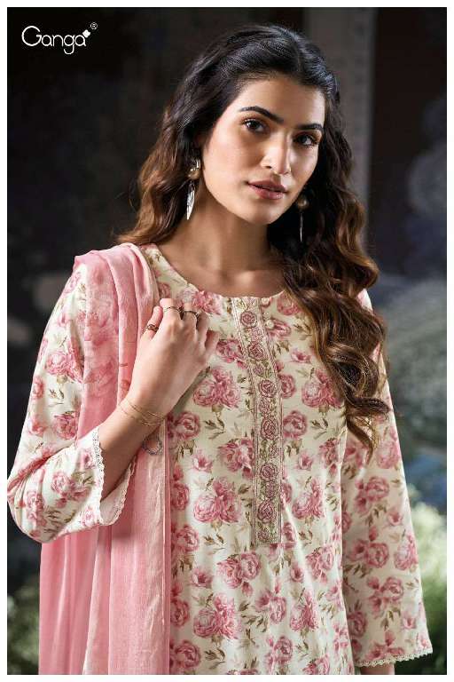 GANGA BRITA S3180 WHOLESALE PREMIUM COTTON PRINTED WITH EMBROIDERY WORK CASUAL SUITS