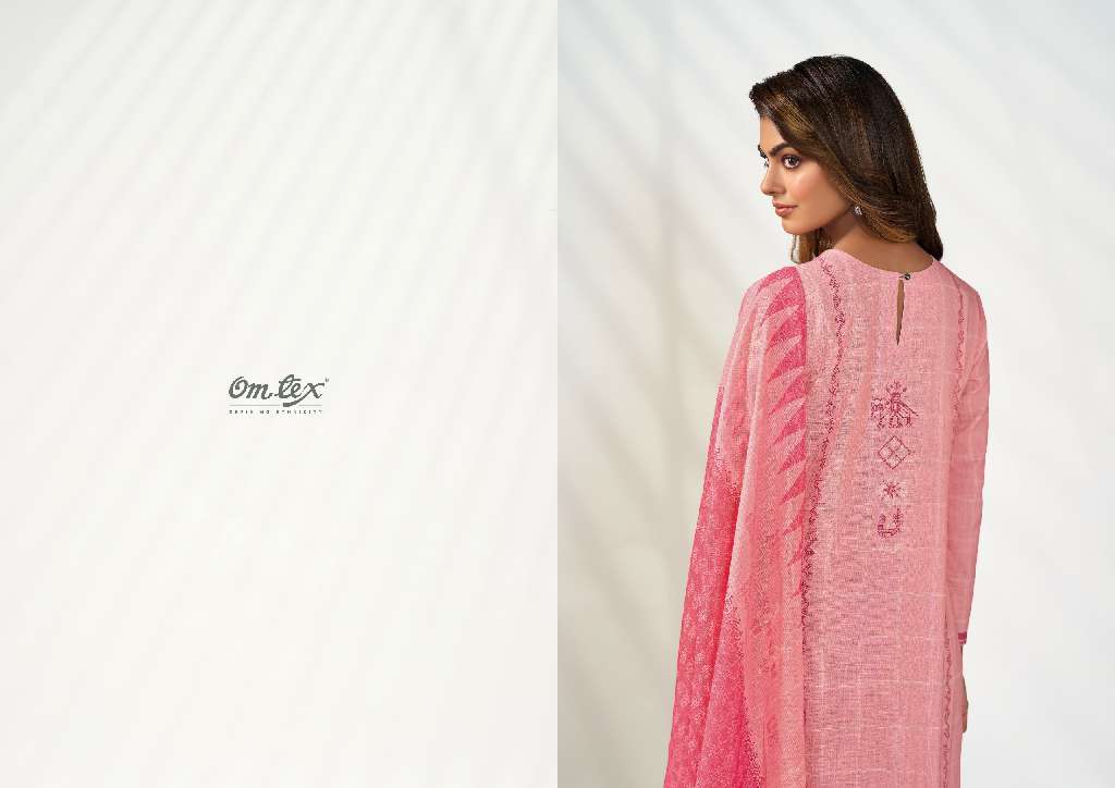 OMTEX POSHAK WHOLESALE LEXUS LINEN DIGITAL PRINT EMBROIDERY PATCH WITH HAND WORK BEAUTIFUL DRESS