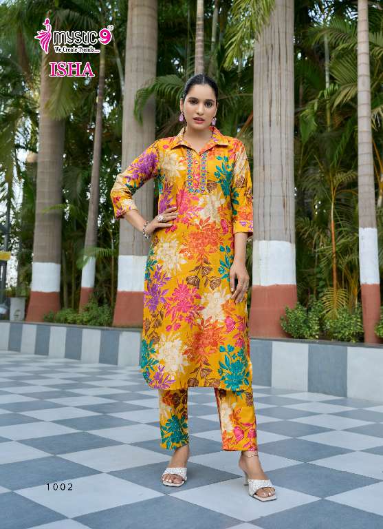 MYSTIC 9 ISHA VOL-1 WHOLESALE EXCLUSIVE PREMIUM QUALITY VERTICAN PRINT WITH BEAUTIFUL COLOR COMBINATION CORD SET