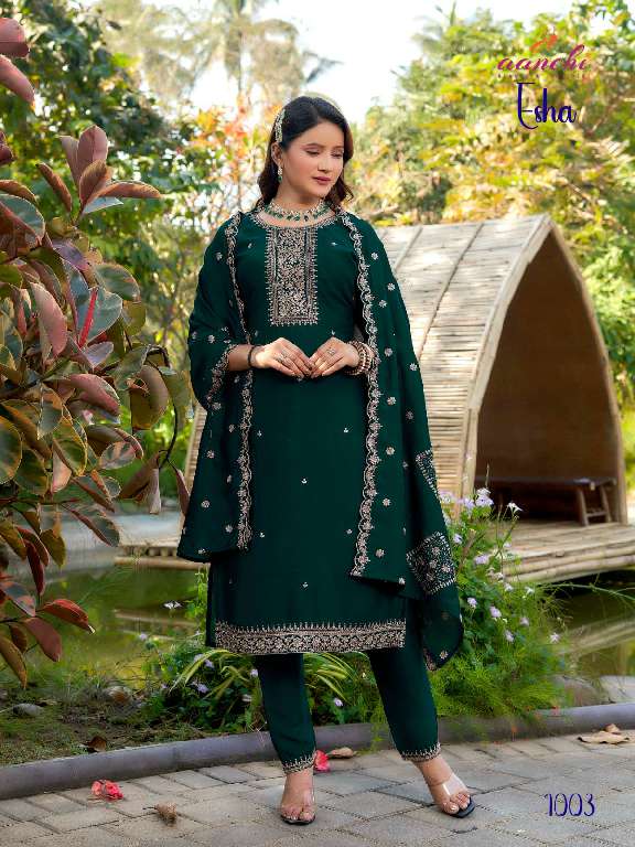 AANCHI ESHA WHOLESALE 3 PCS SET STRAIGHT CONCEPT TRENDY SUITS