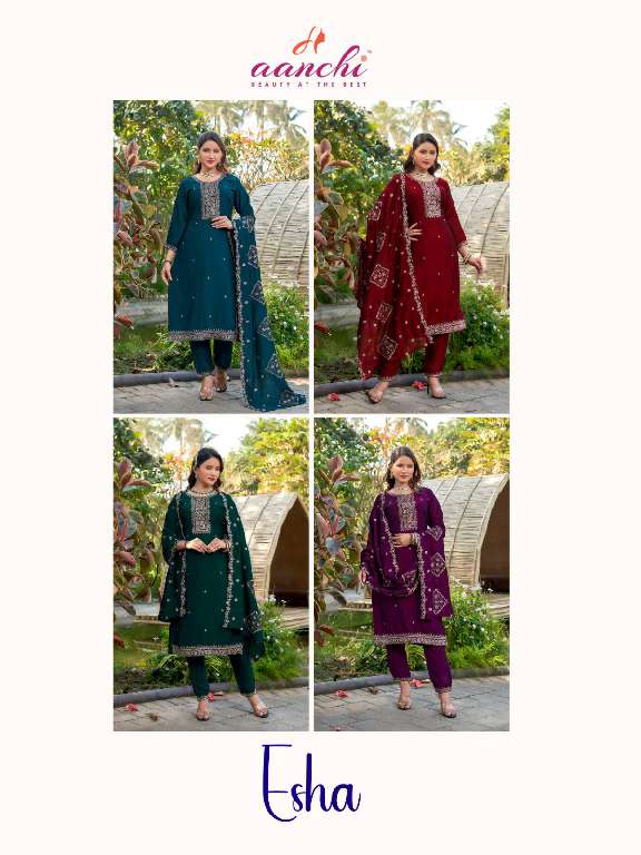 AANCHI ESHA WHOLESALE 3 PCS SET STRAIGHT CONCEPT TRENDY SUITS