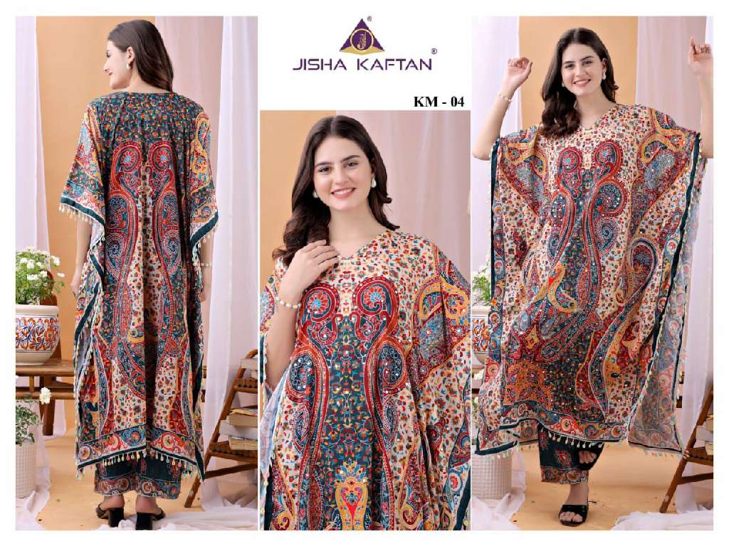 JISHA KAFTAN PRESENTS KAFTAN CO ORD SET WITH VALUE ADDITION VOLUME