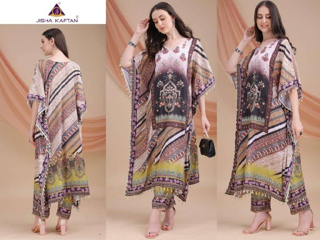 JISHA KAFTAN PRESENTS KAFTAN CO ORD SET WITH VALUE ADDITION VOLUME
