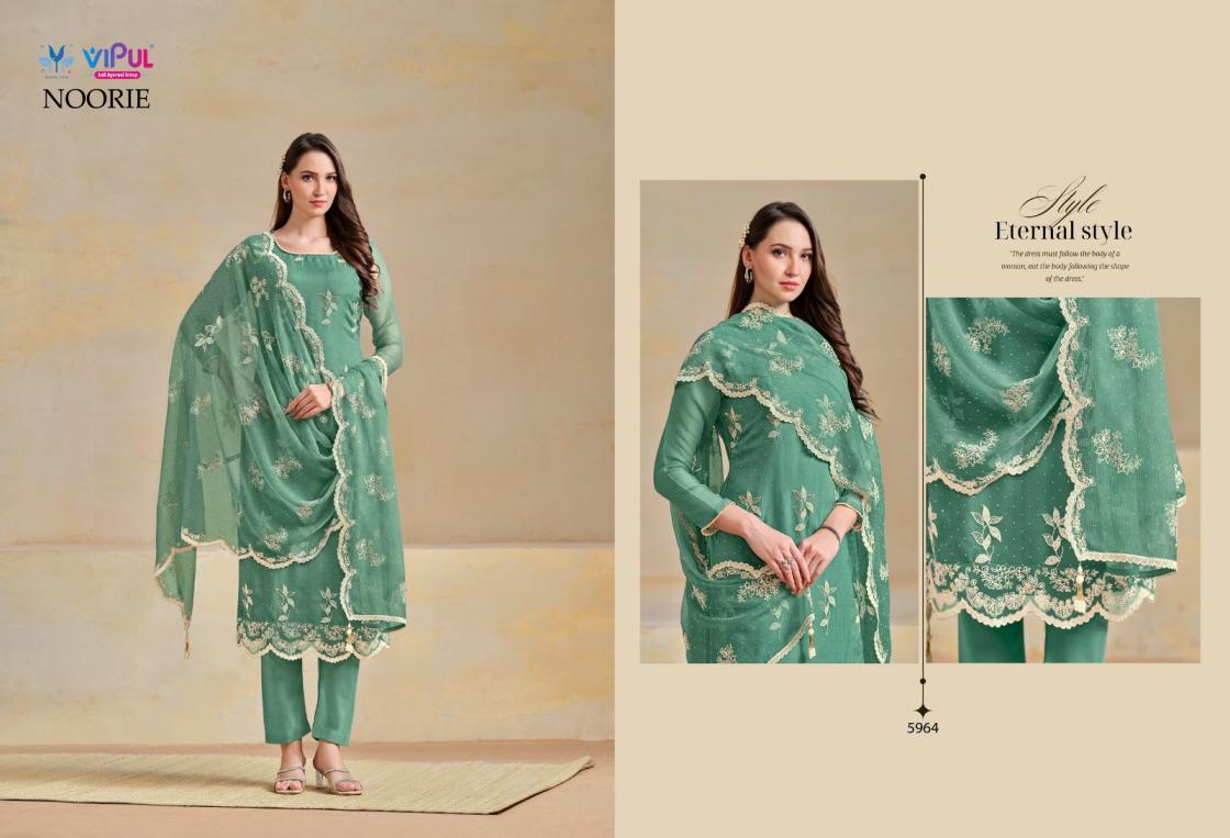 NOORIE BY VIPUL ORGANZA CHIFFON AMAZING DRESS MATERIAL ONLINE