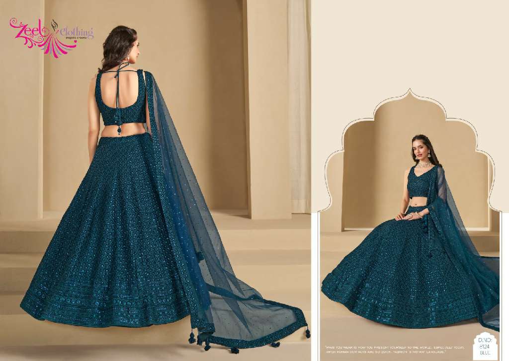 ZEEL CLOTHING PRESENTS D.NO 5124 COLORS WHOLESALE DESIGNER LEHEGAS FOR ANY OCCASIONS